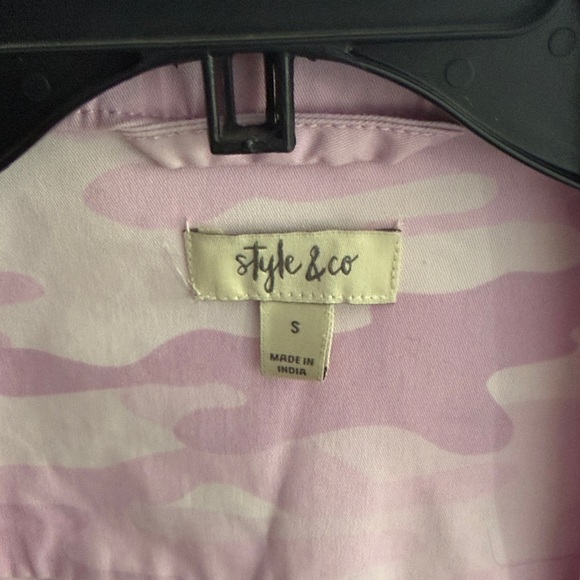 Style & Co. Pink Camo Utility Jacket for Women - Picture 2 of 3